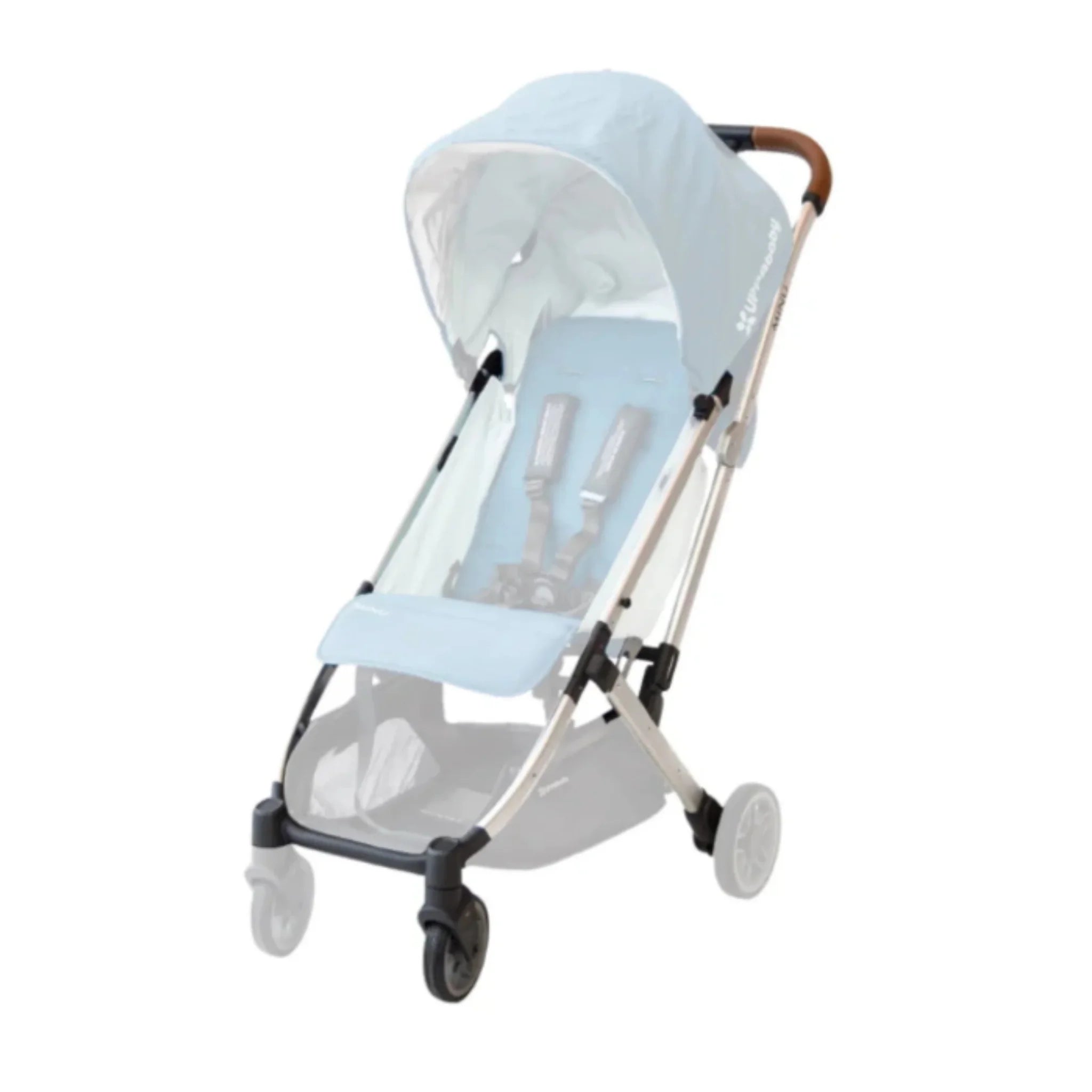 UPPAbaby Minu replacement frame in silver with saddle leather handlebar