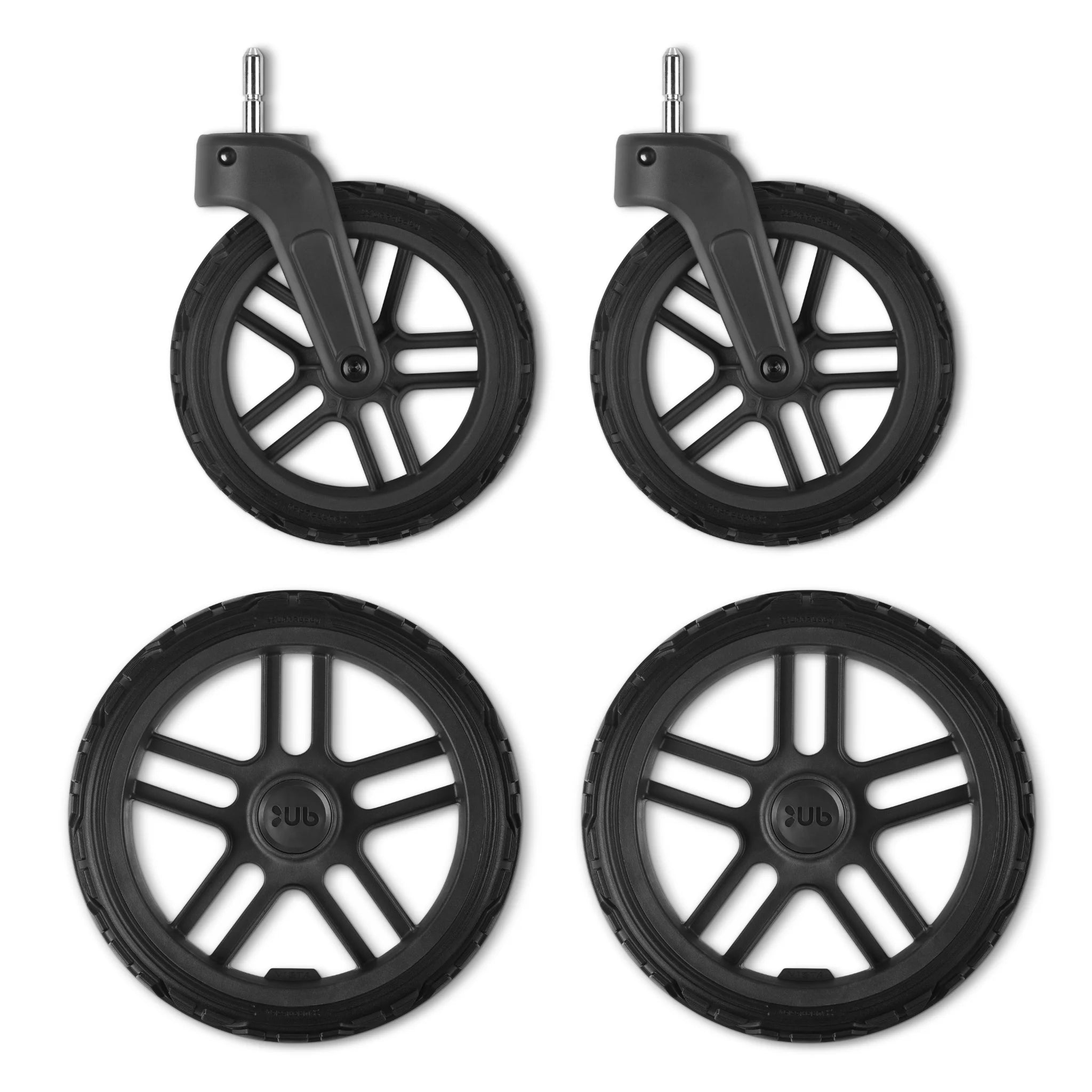 All terrain wheels on a white background.