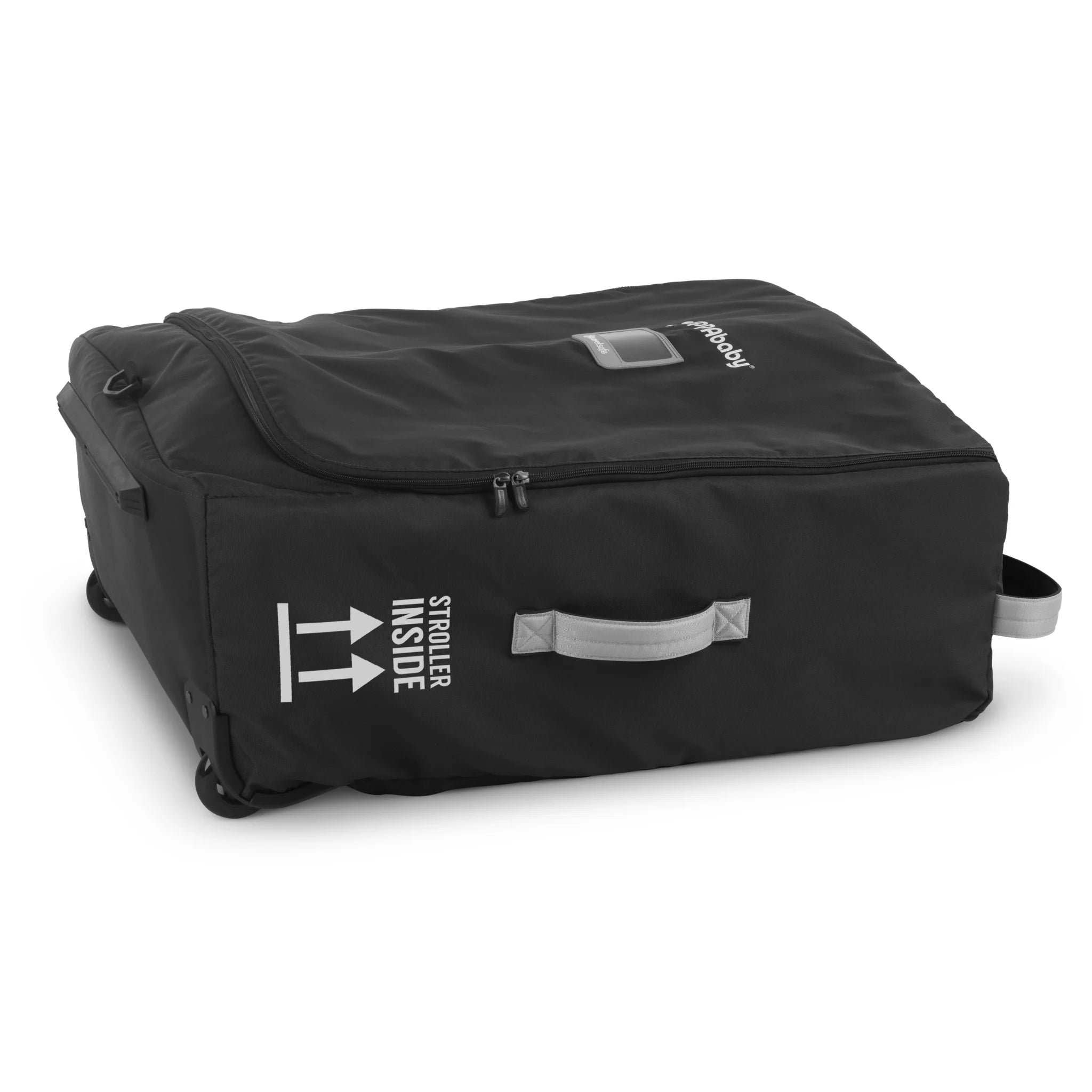 Minu duo travel bag, zipped on a white background.