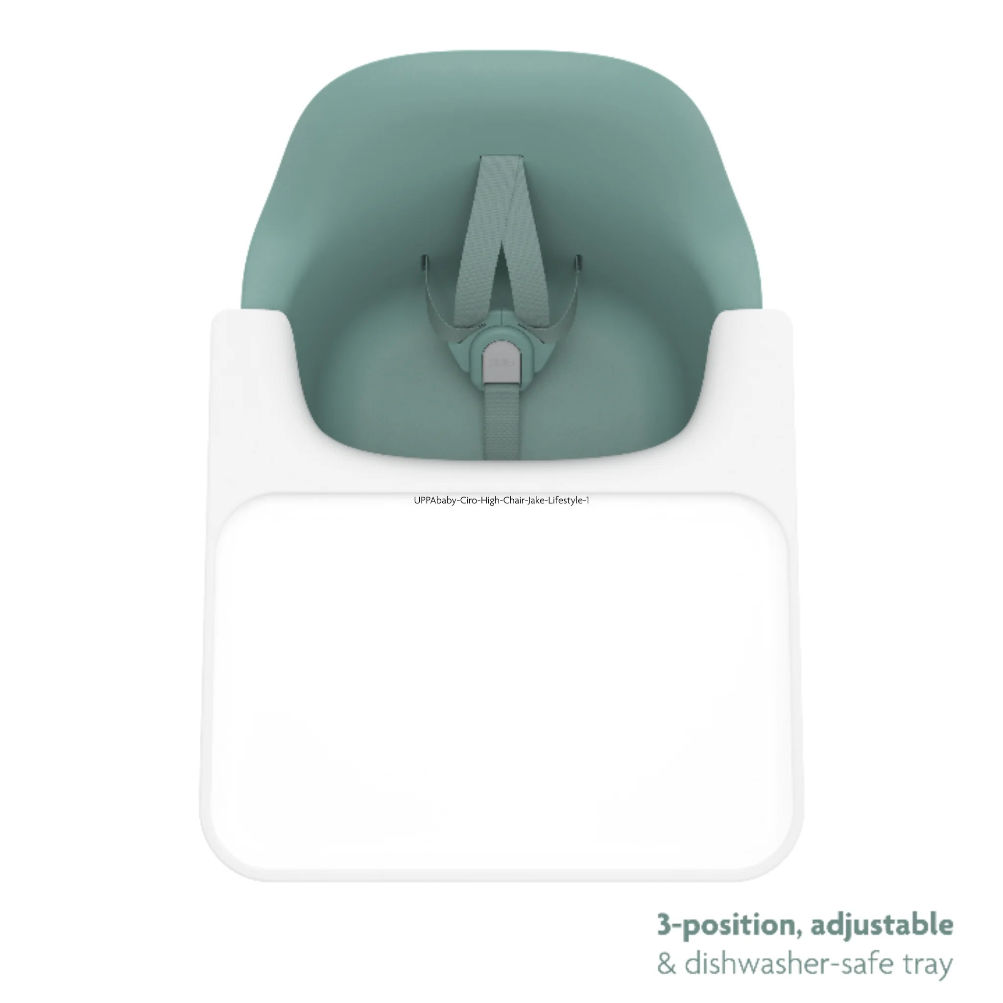 Emrick Ciro high chair seat with adjustable tray shown on a white background.
