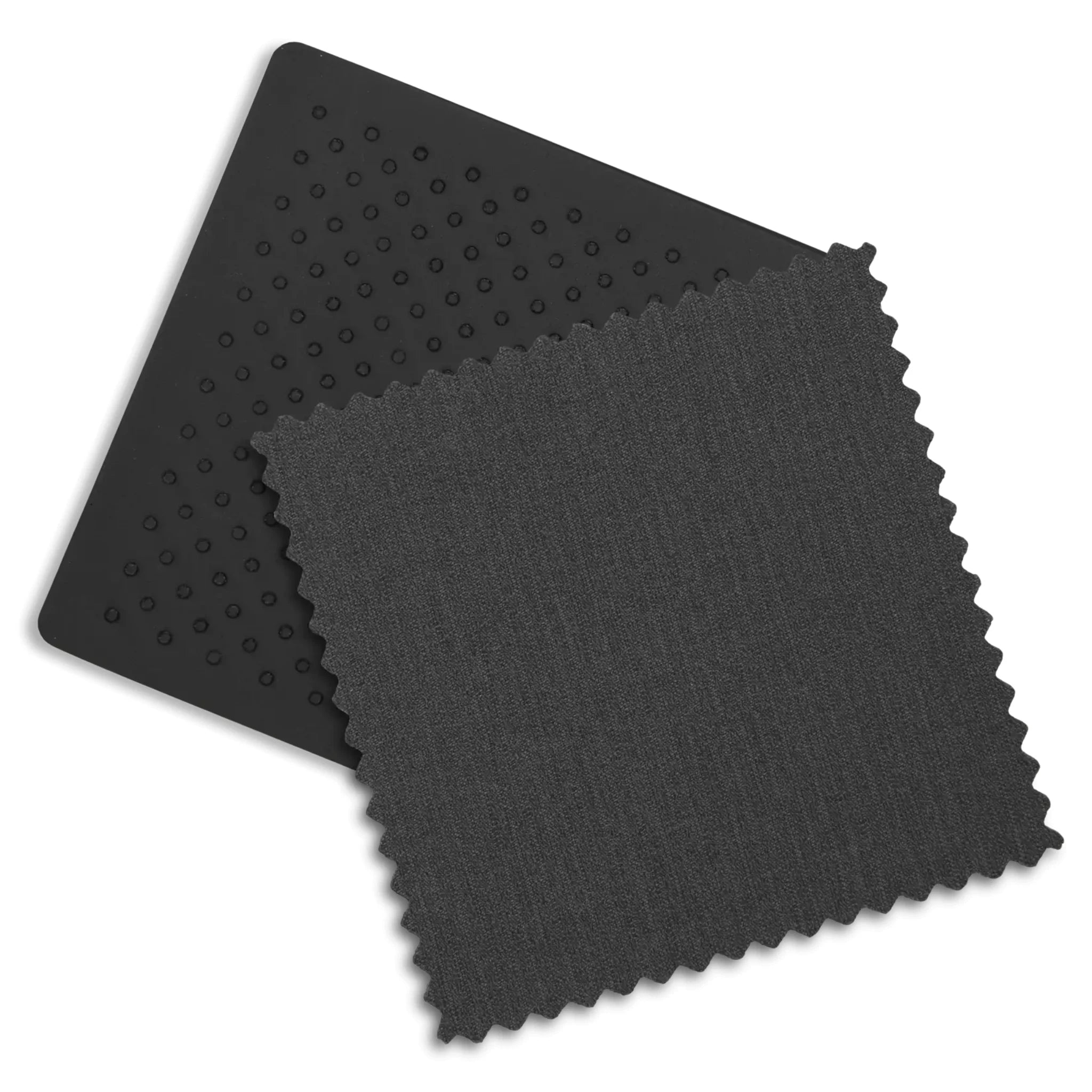 Two fabric swatches showing colour and texture of leather. andfabric on the Jake Minu.
