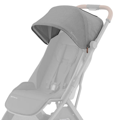 UPPAbaby Minu V3 replacement canopy fabric in Greyson grey fitted on stroller, compact travel pushchair accessory