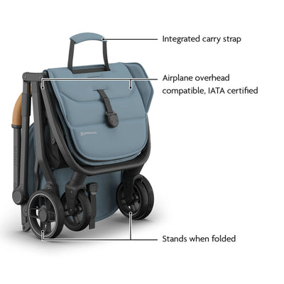 Folded Minu V3 in Dillan with features call-out on white background.