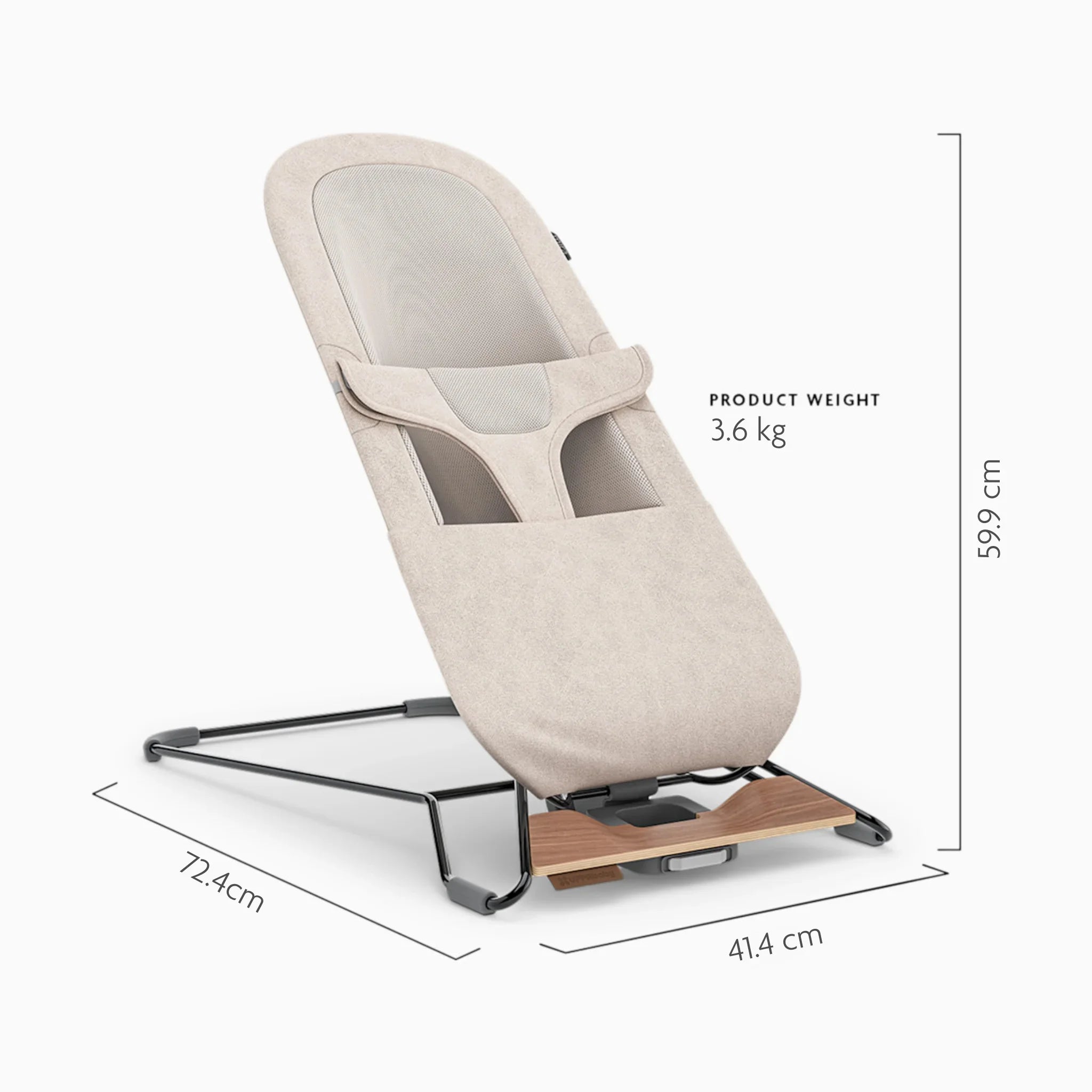 UPPAbaby Mira baby bouncer in Charlie dimensions 72.4 x 41.4 x 59.9 cm, weight 3.6 kg