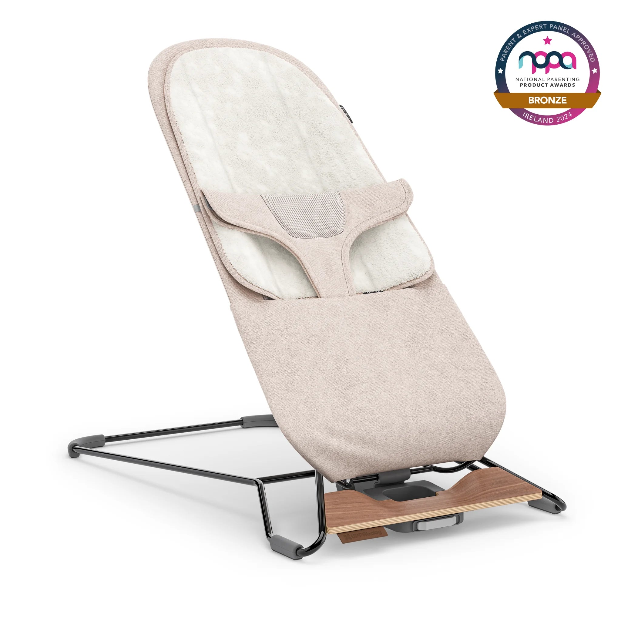 UPPAbaby Mira Baby Bouncer in Charlie with NPPA Bronze Award badge
