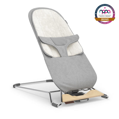 UPPAbaby Mira baby bouncer in Stella with NPPA Bronze Award badge