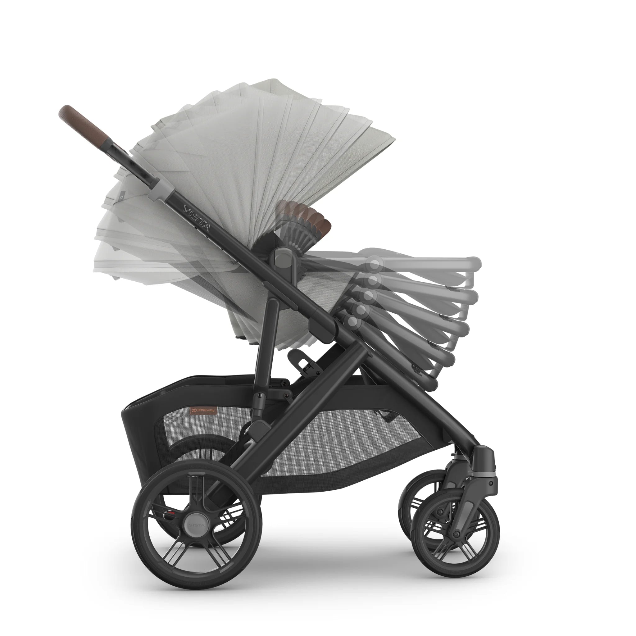 Recline positions of the Savannah toddler seat on the Vista V3 stroller.
