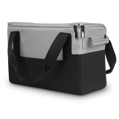 UPPAbaby Bevvy cooler bag in grey and black with dual carry handles and shoulder strap, shown on a white background.