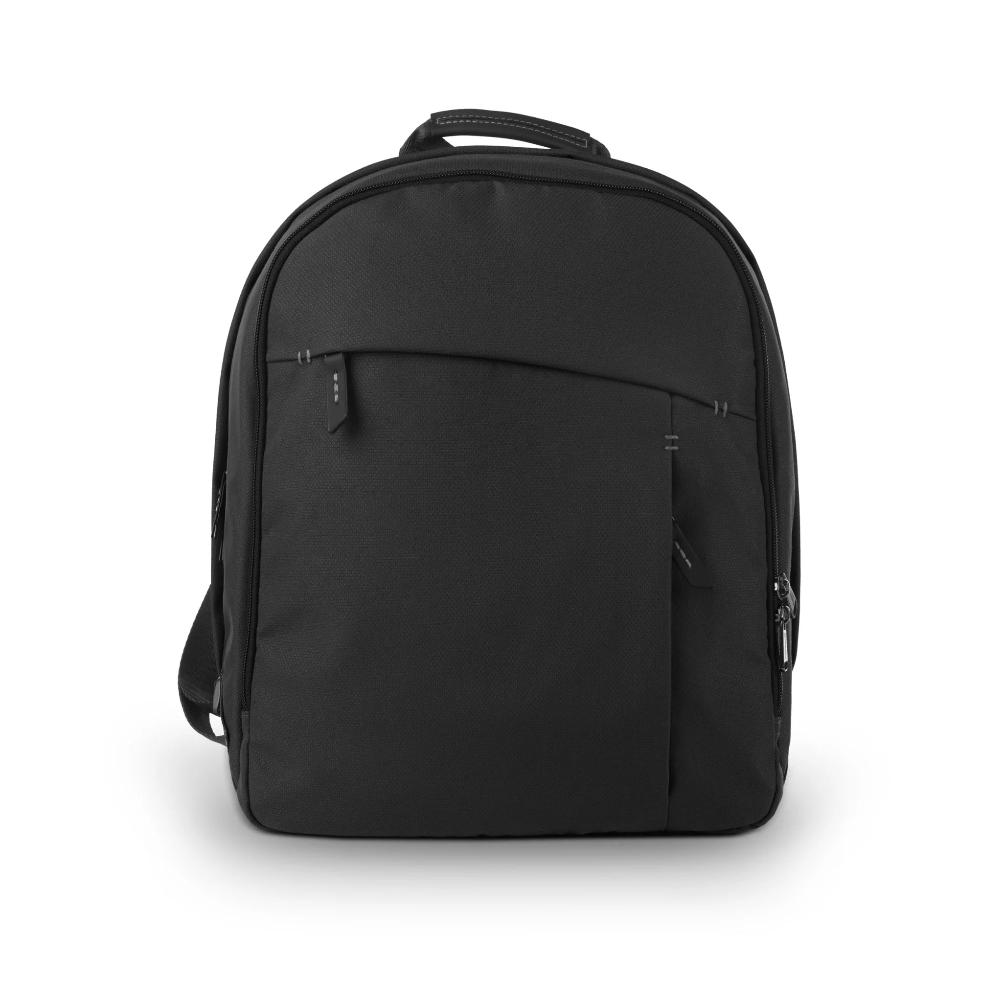 Black UPPAbaby changing backpack displayed upright on a white background.