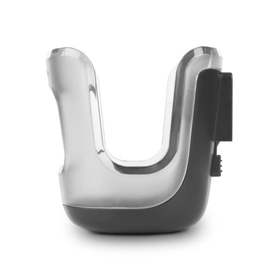 Side view of the UPPAbaby stroller cup holder on a white background