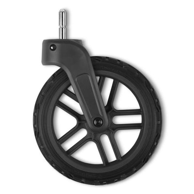 Front all terrain wheel on a white background. 