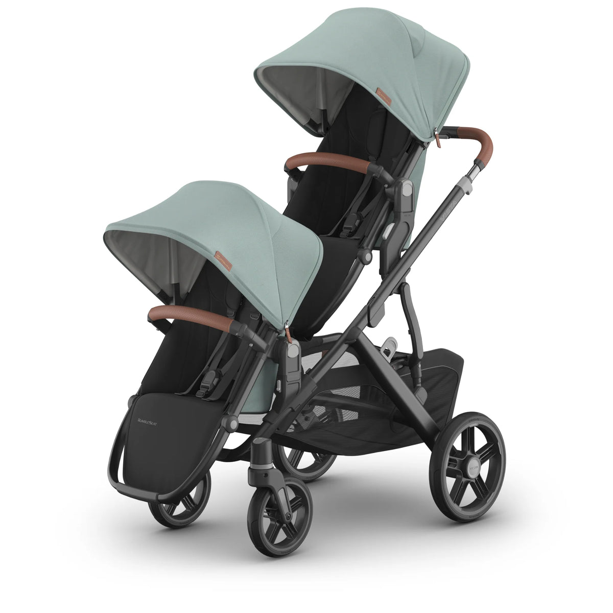 Double rumbleseat stroller in kenzi on a white background.